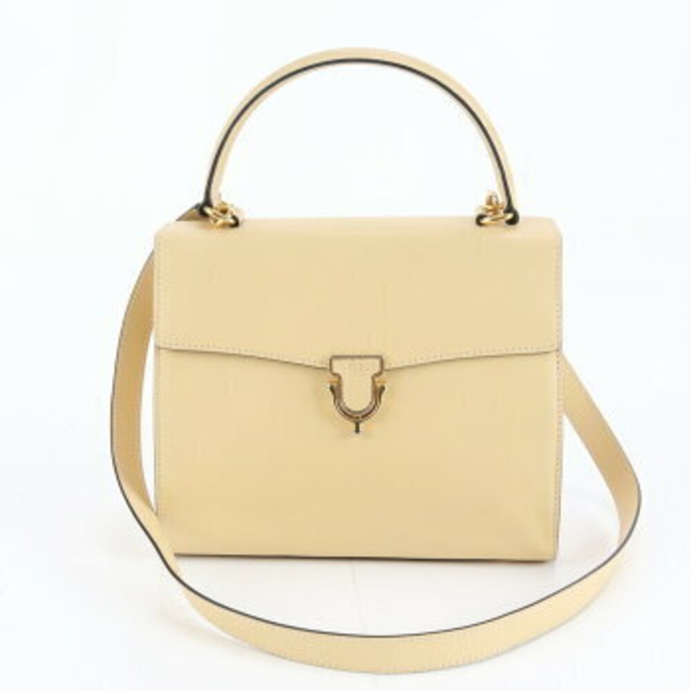 Celine leather shoulder bag hand top handles Beige Tan - Picture 1 of 9